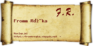 Fromm Réka névjegykártya